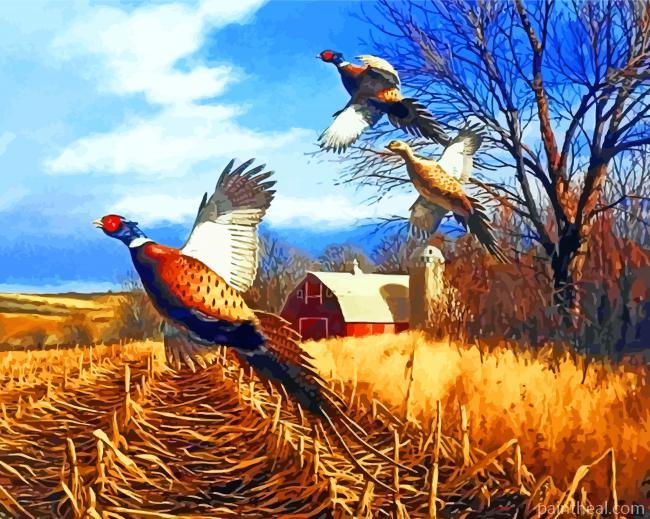 Flying Pheasant Painting By Numbers Kits