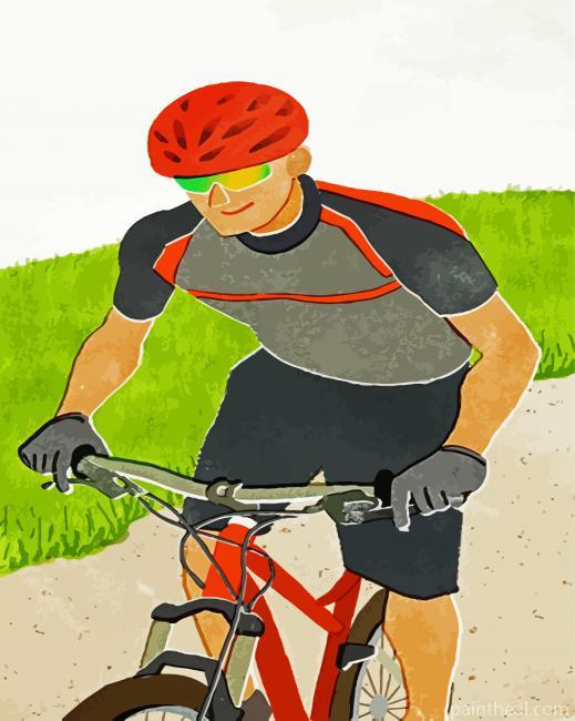 Cyclist Man Painting By Numbers Kits