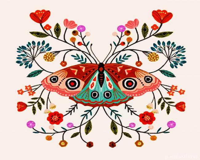 Aesthetic Floral Butterfly Painting By Numbers Kits
