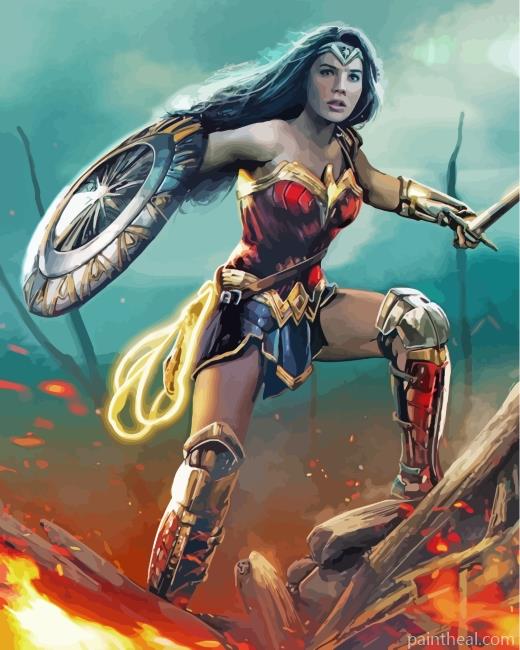 Wonder Woman With Shield Painting By Numbers Kits