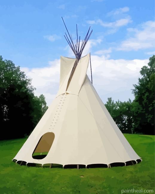 Tepee In Nature Painting By Numbers Kits