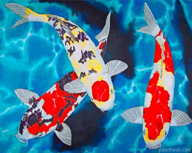 Koi Fish Underwater Painting By Numbers Kits