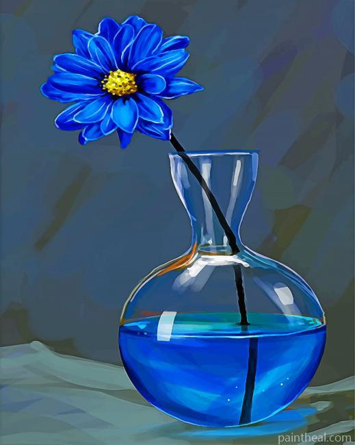 Blue Flower Still Life Painting By Numbers Kits