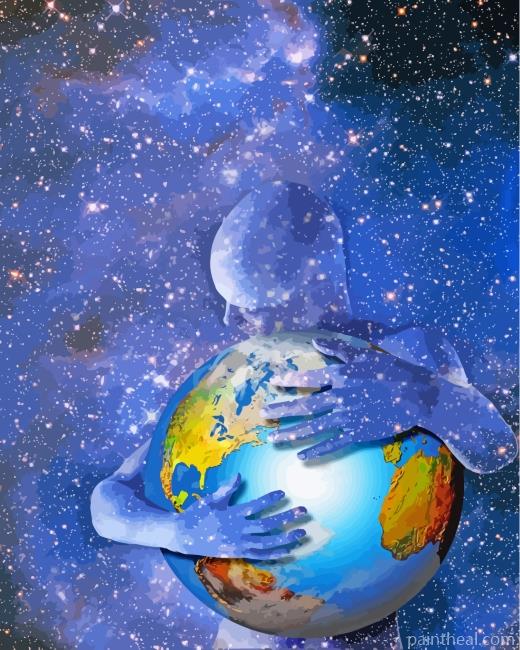 Hugging Planet Earth Painting By Numbers Kits