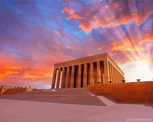 Anitkabir With Sunset Painting By Numbers Kits