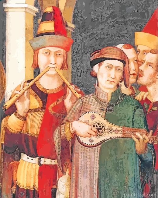 Medieval Musicians Painting By Numbers Kits