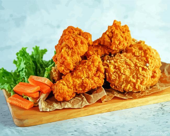 Fried Chicken Meal Painting By Numbers Kits