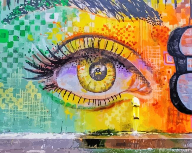 Street Graffiti Eye Art Painting By Numbers Kits