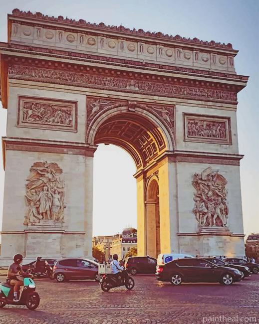 Arc De Triomphe Paris Painting By Numbers Kits