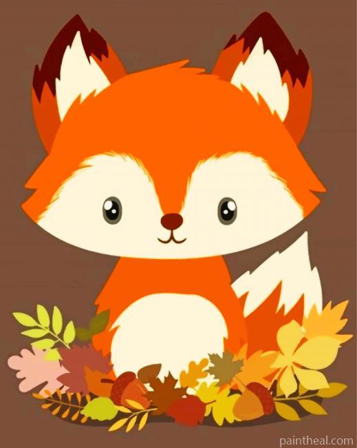 Cute Baby Fox Painting By Numbers Kits