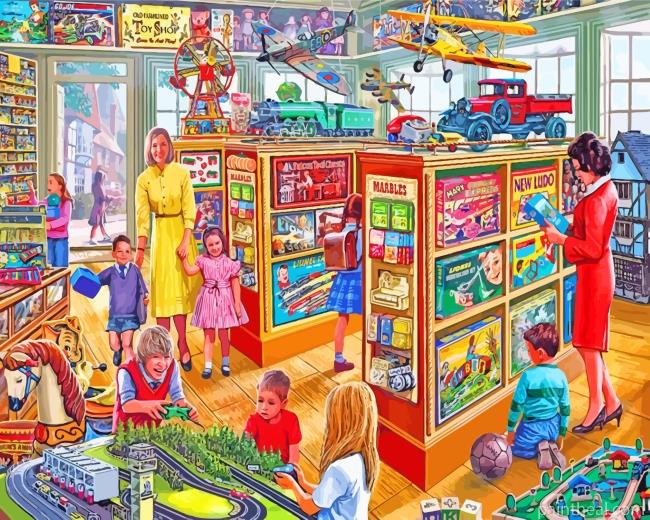 Toys Shop Painting By Numbers Kits