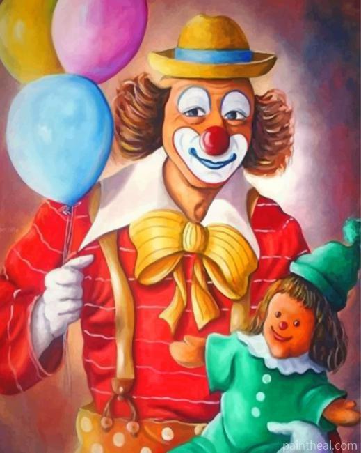 Aesthetic Clown Painting By Numbers Kits