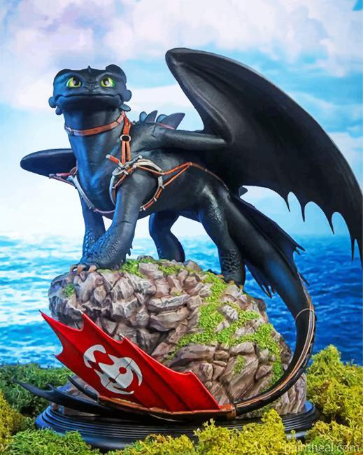 Flying Toothless Dragon Painting By Numbers Kits