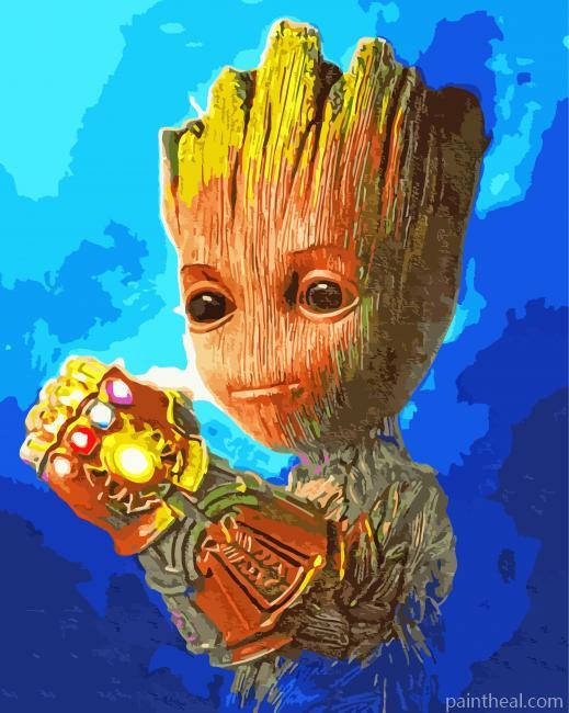 Aesthetic Groot Illustration Painting By Numbers Kits