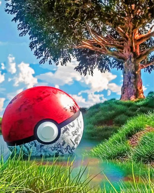 Aesthetic Pokeball Painting By Numbers Kits