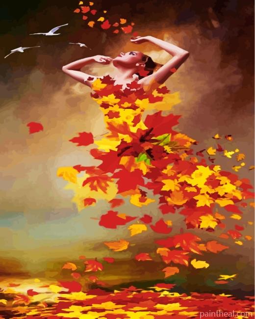 Autumn Leaves Lady Painting By Numbers Kits