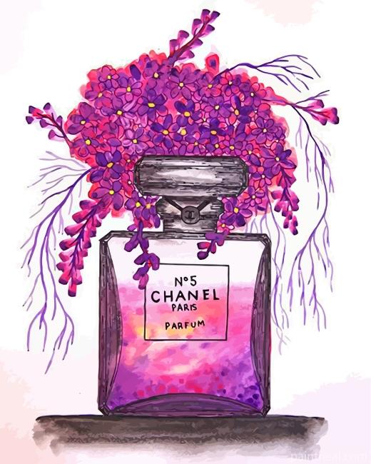 Purple Chanel Perfume Painting By Numbers Kits