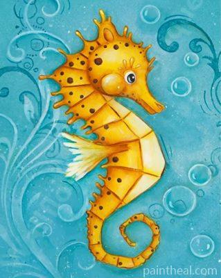 Cute Yellow Seahorse Painting By Numbers Kits