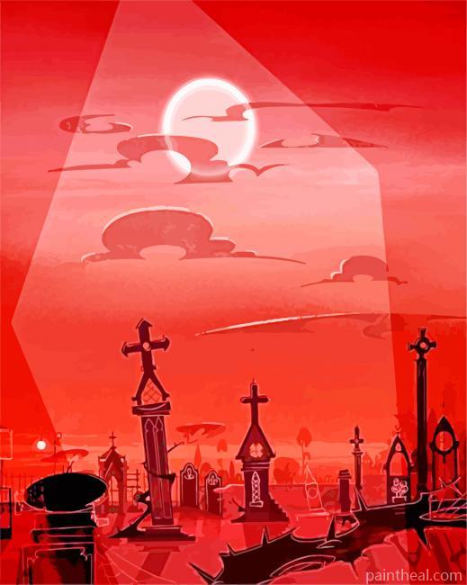 Graveyard Illustration Painting By Numbers Kits
