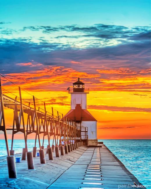 Lighthouse Sunset Painting By Numbers Kits