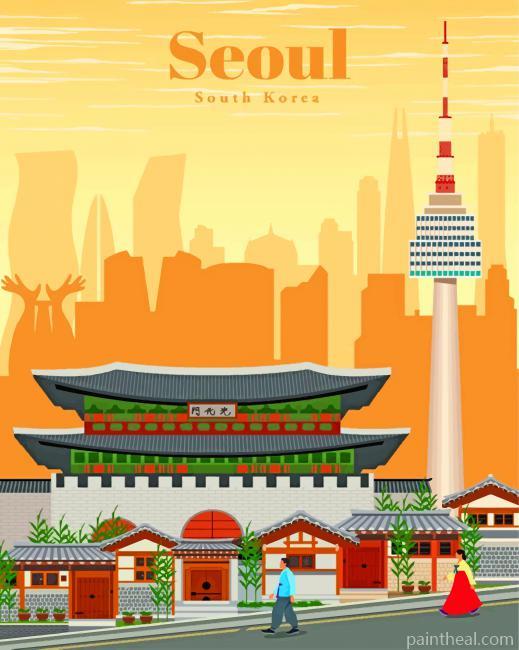 Seoul South Korea Painting By Numbers Kits