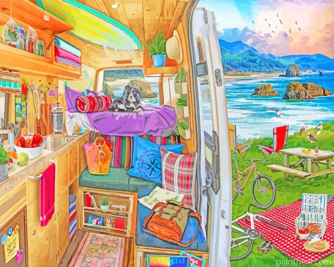 Camper Caravan Painting By Numbers Kits