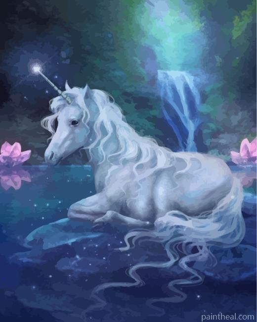 Fantasy White Unicorn Painting By Numbers Kits