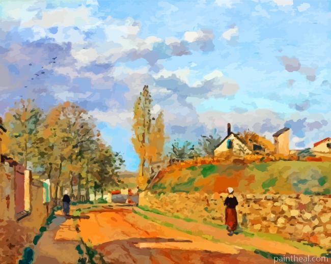 Pissarro Rue de Beaujour Pontoise Painting By Numbers Kits