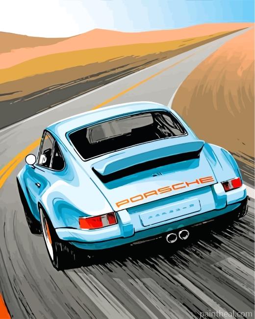 Porsche Illustration Painting By Numbers Kits