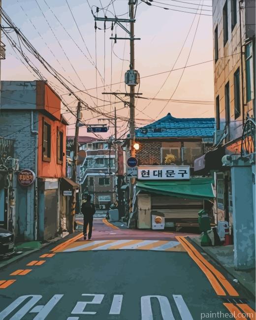 Aesthetic Korean Street Painting By Numbers Kits