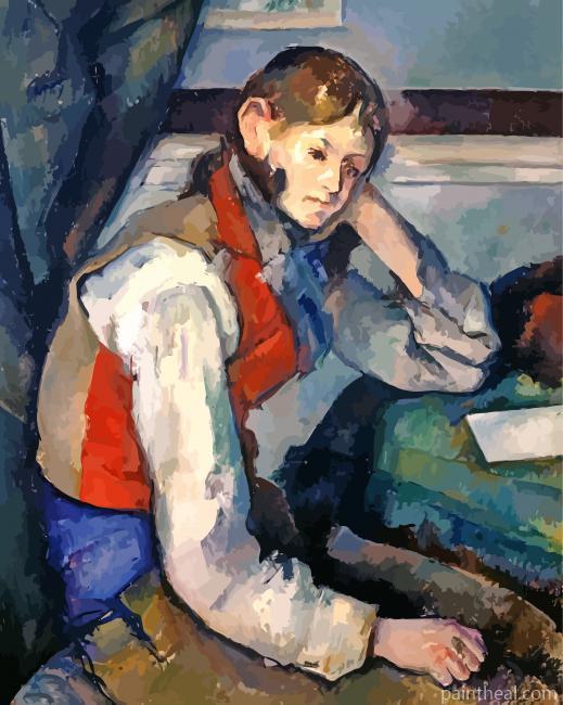 Boy In A Red Vest Painting By Numbers Kits