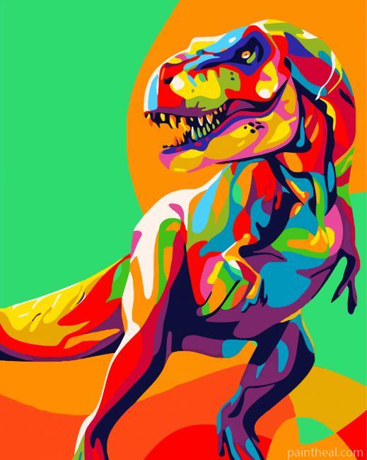Colorful Dinosaur Painting By Numbers Kits