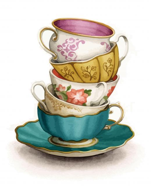 Aesthetic Cups Painting By Numbers Kits