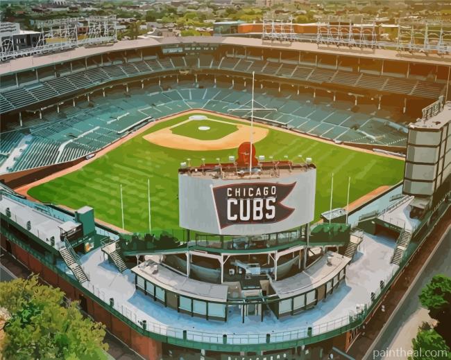 Aesthetic Wrigley Field Chicago Painting By Numbers Kits