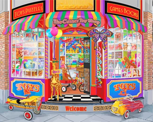 The Corner Toy Shop Painting By Numbers Kits