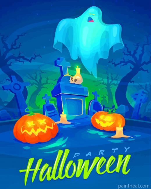 Halloween Graveyard Painting By Numbers Kits