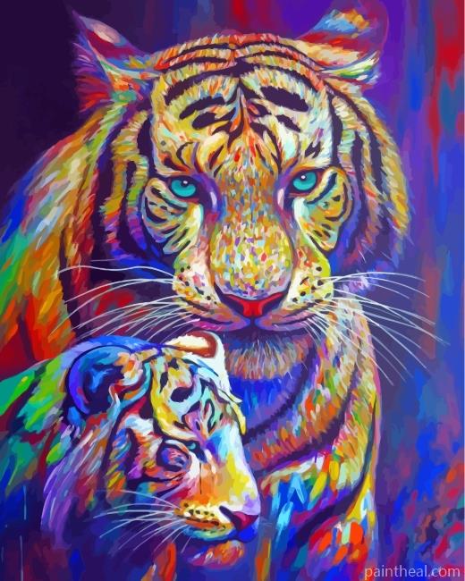 Colorful Tigers Painting By Numbers Kits