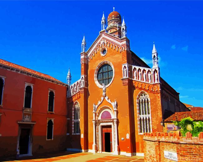 Curch Of Madonna Dell Orto Burano Painting By Numbers Kits