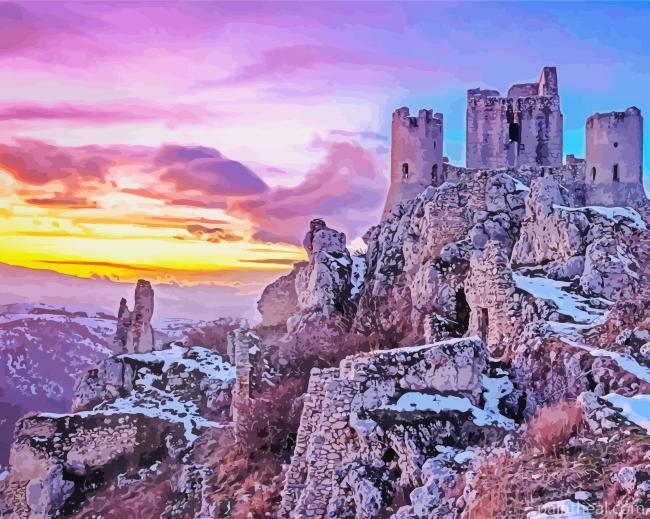 Rocca Calascio Castle Abruzzo Painting By Numbers Kits