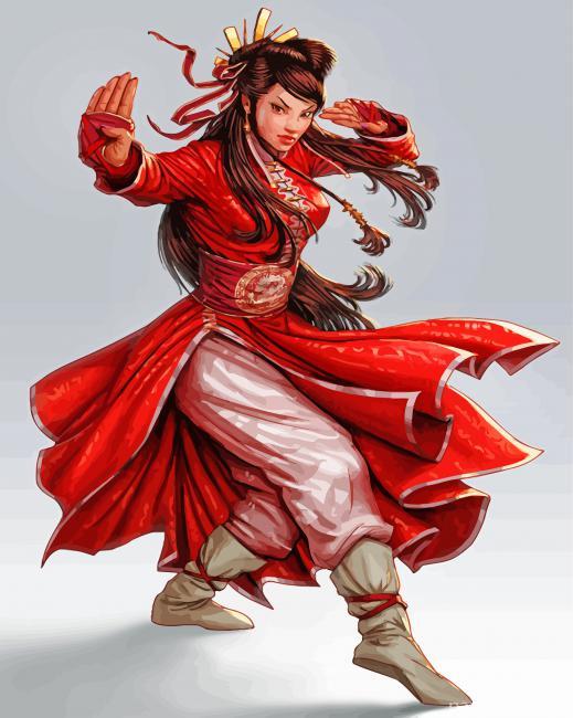 Kung Fu Lady Painting By Numbers Kits