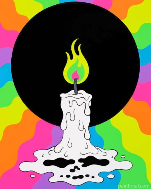 White Candle Painting By Numbers Kits