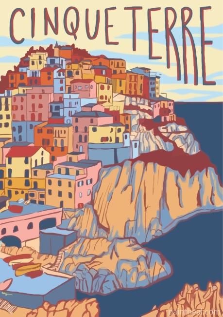 Cinque Terre Italy Painting By Numbers Kits