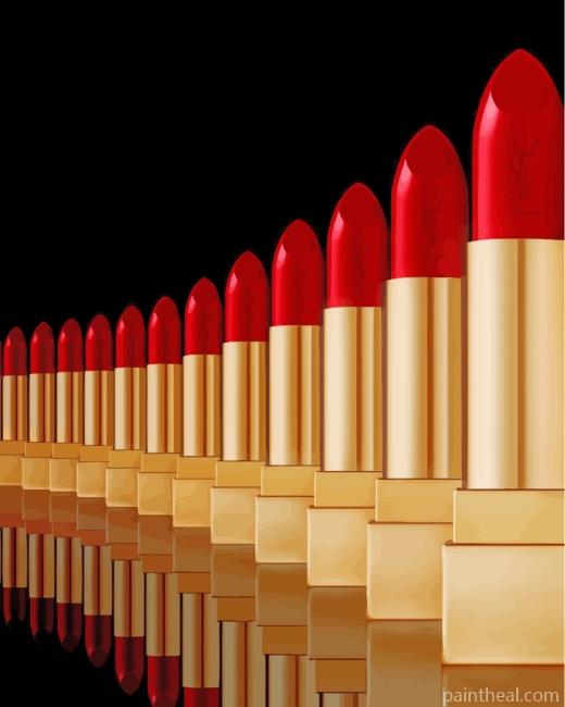 Red Lipsticks Painting By Numbers Kits