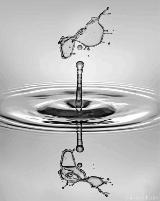 Black And White Water Drop Painting By Numbers Kits