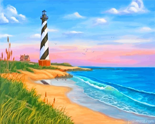 Cape Hatteras Seascape Painting By Numbers Kits
