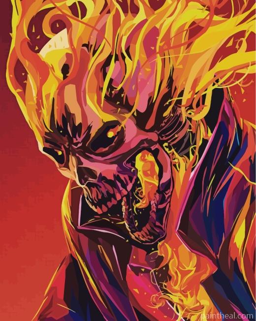 Ghost Rider Illustration Painting By Numbers Kits