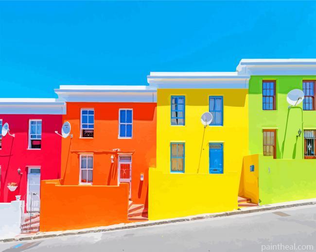 Bo Kaap Cape Town South Africa Painting By Numbers Kits