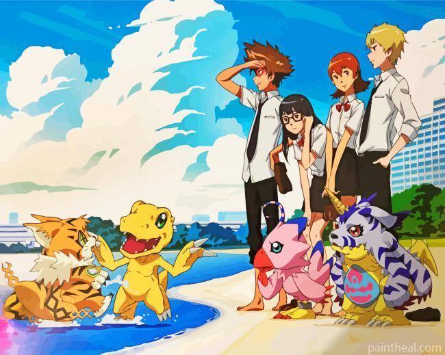 Digimon Adventure Characters Painting By Numbers Kits