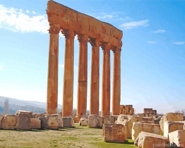 Temple Of Jupiter Lebanon Painting By Numbers Kits