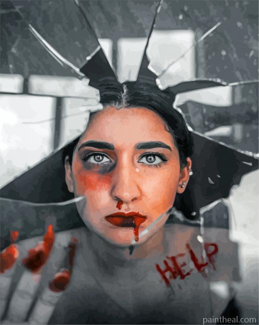 Woman Violence Painting By Numbers Kits